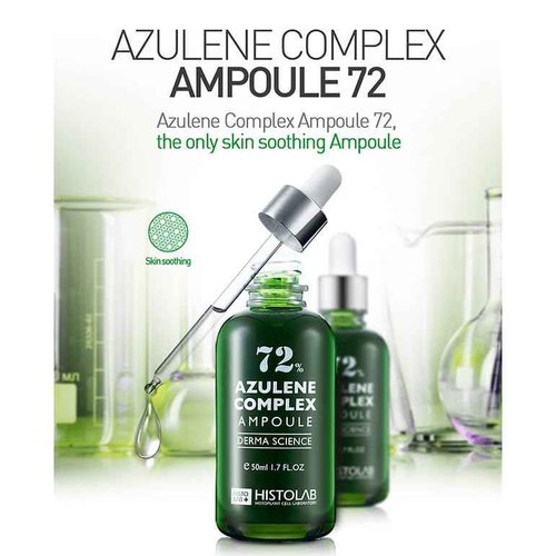 72% Azulene Complex Korean Beauty Facial Serum – Soothing & Sebum Control Ampoule for Acne & Oily Skin – Reduces Redness, Swelling & Irritations – Infused with Tea Tree Oil