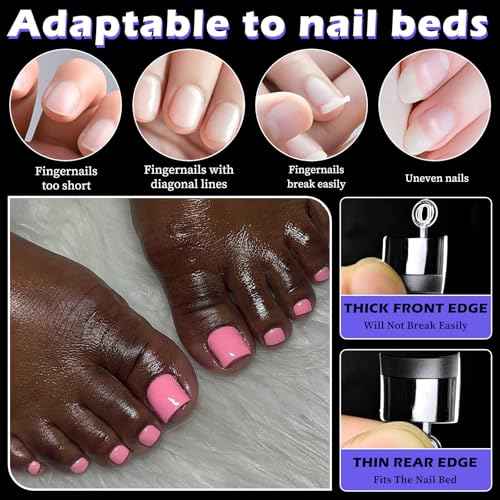 240pc French Fake Toenails Gel Toe Nail Tips Clear Press on Toenail, Short Square Toes Fake Nails Tips Clear Gel Toenails Extrension False Toe Nail Press ons Feet Artificial Toenail Tip Half Cover