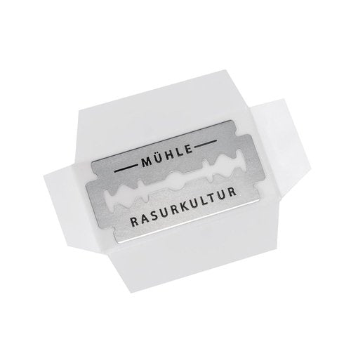 MÜHLE R 89 Shaving Set 5 Pieces - Safety Razor with Closed Comb Chrome-Plated Metal Blade, Cream, Cloth - Silver