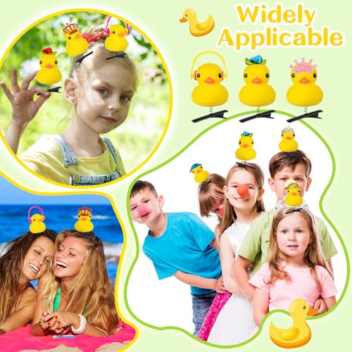 12 Pcs Sprouts Rave, Yellow Duck Hair Clips for Women, Cute Hairpin Festival Rave Accessories for School Home Party Props