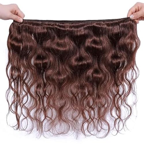 Chocolate Brown Human Hair Bundles Body Wave 26 28 30 Inch Color 4 Bundles Human Hair 3 Bundle Dark Brown 300g Total Unprocessed Brazilian Virgin Soft Sewn In Extension for Black Women