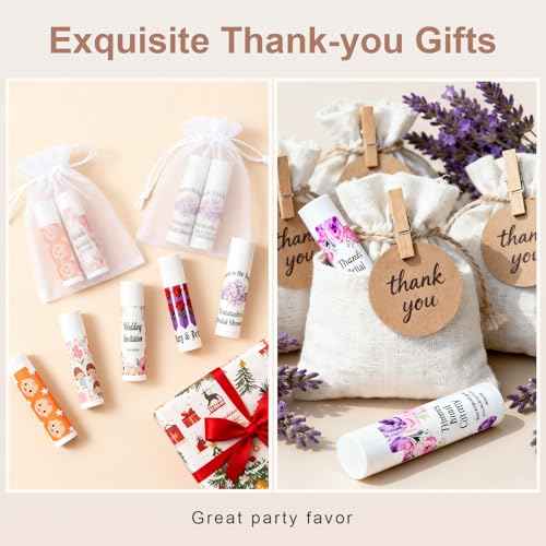 Lip Balm Bulk Unlabeled 50 Pack, Natural Lip Balms Set Gifts For Women, Custom Party Favors Appreciation Christmas Gift For Coworkers, Ideal For Weddings, Birthday, Baby Showers- 5 Flavors