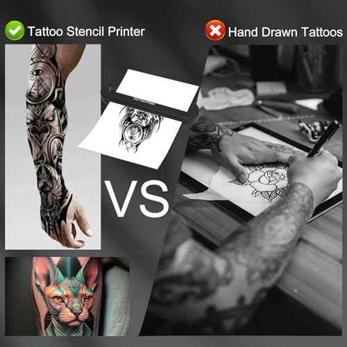 YILONG Bluetooth Tattoo Stencil Printer, Tattoo Thermal Machine with 15 Pcs Tattoo Transfer Paper, Portable Tattoo Transfer Copier Machine for Tattoo Artists and Beginners, ATS886L
