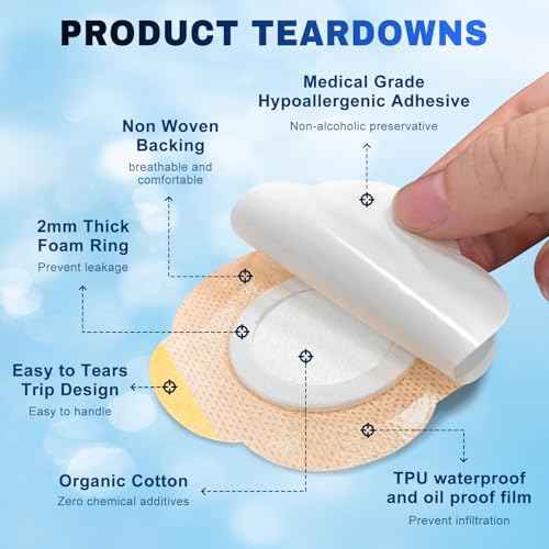 Castor Oil Patches, Castor Oil Pack Wraps Disposable Organic Cotton Self-Adhesive Pads for Belly Button, Anti Leakage Design, Breathable & Portable, No Wash -50pcs