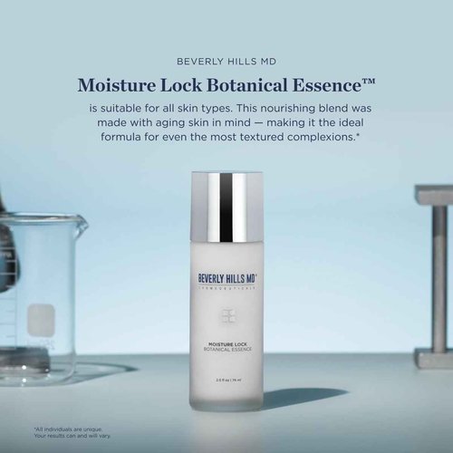 Beverly Hills MD Moisture Lock Botanical Essence- Moisture & Collagen Supporting Serum for Skin Barrier - Visibly Combat Transepidermal Water Loss TEWL & Sagging Skin w/Tsubaki Oil, Hemp Seed Oil