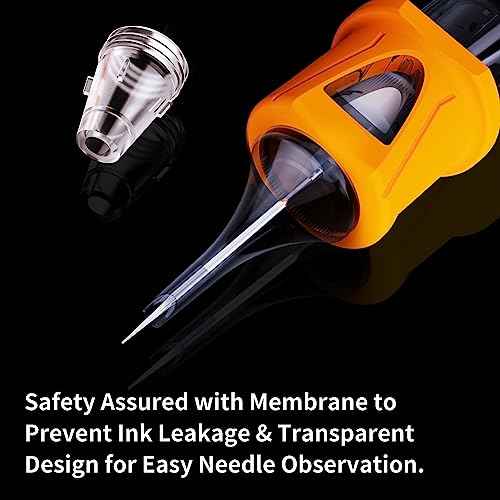 BIGWASP Energy 3RL - 20Pcs 1003RL Tattoo Cartridge Needles with Finger Ledge, #10 Bugpin 3 Round Liner for Rotary Tattoo Machines