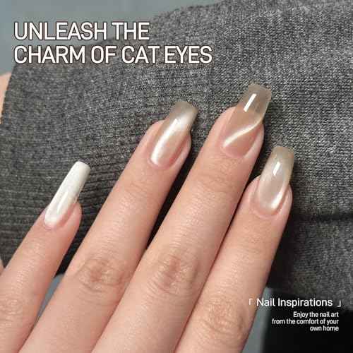 GAOY 3-in-1 Cat Eye Magnet for Nails, Cigar Shape Nail Magnet, Multi-Function Nail Magnets for Nail Art DIY at Home, Brown