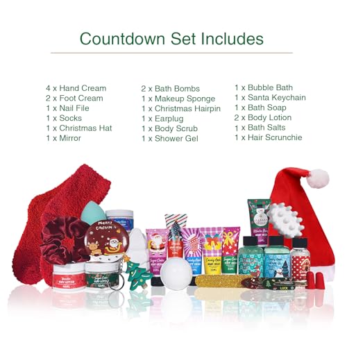 Advent Calendar 2025 for Adult Women, Luxury Spa Gift Set for Her Him, Christmas Gifts for Women & Men, 24 Day Countdown Calendar with Bath & Body Care, Limited Edition Holiday Gift