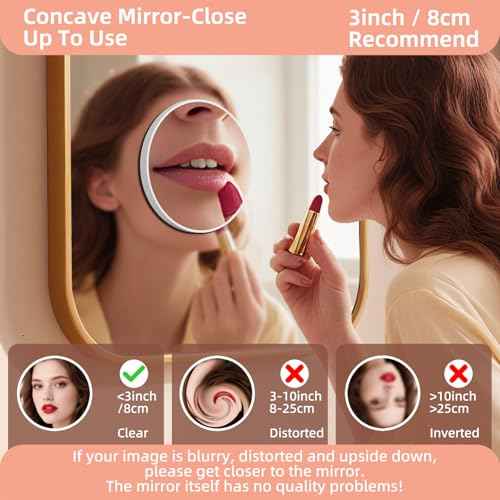 Magnifying Mirror 40X with Suction Cups, 4.5inch Travel 40X Magnified Round Makeup Mirror with High Magnification, Make up Mirror with Tweezers Sets, Ultra Thin of 0.38inch, Lightweight of 0.165lb