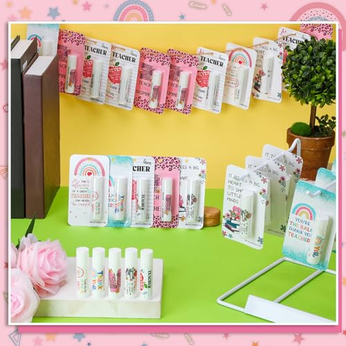 5 Pack Christmas Teacher Appreciation Gifts Bulk Lip Balms Employee Staff Appreciation Teacher Team Thank You Gift Bulk Fall Halloween Thanksgiving Party Favor Basket Stuffers for Women Men (Classic)