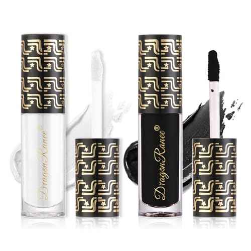 2PCS Black White Matte Liquid Lipstick - Velvet Finish, Long Lasting, Waterproof, Non-stick, Halloween Lip Tint, Makeup Labiales Mate 24 Horas Originales