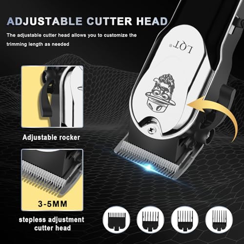 Professional Cordless Hair Clippers for Men - LED Display Hair Trimmer & Beard Trimmer Kit, Rechargeable Hair Cutting Machine with Precision Blades, Gifts for Dad Father's Day, Christmas