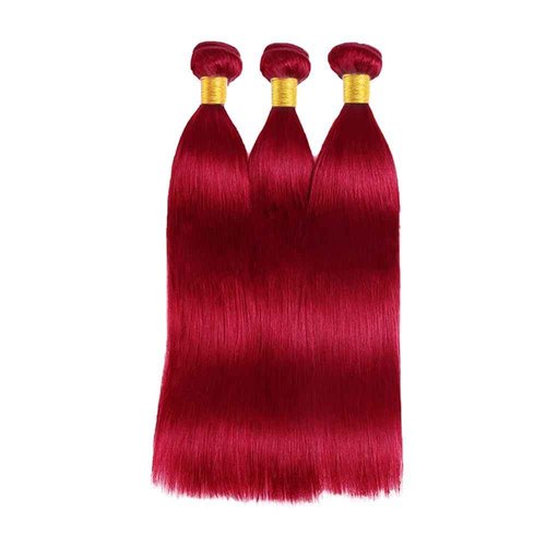 Condescension Brazilian Red Human Hair Bundles 24 26 28 Inch Straight 3 Bundles Human Hair 100% Unprocessed Remy Brazilian Virgin Weave Hair Red for Women