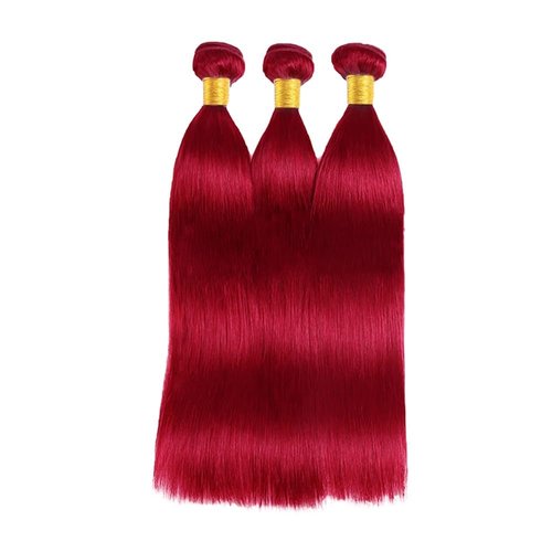 Condescension Brazilian Red Human Hair Bundles 16 18 20 Inch Straight 3 Bundles Human Hair 100% Unprocessed Remy Brazilian Virgin Weave Hair Red for Women
