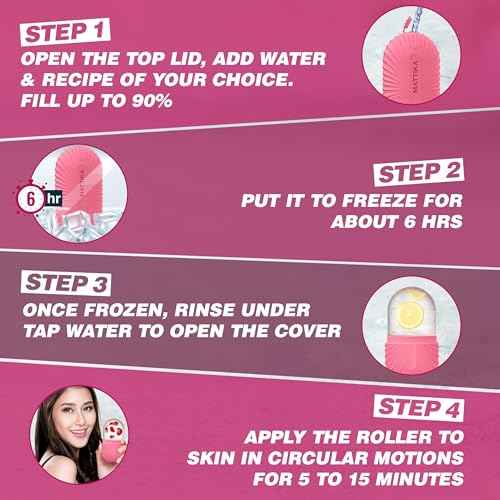 Ice Roller for Face and Eye Glow Naturally and Skincare, Ice Face Roller, Ice Facial Cube, Gua Sha Face Massage, Ice Roller Face for Beauty and Skin Care Gift for Men & Women Face Ice Roller (Pink)