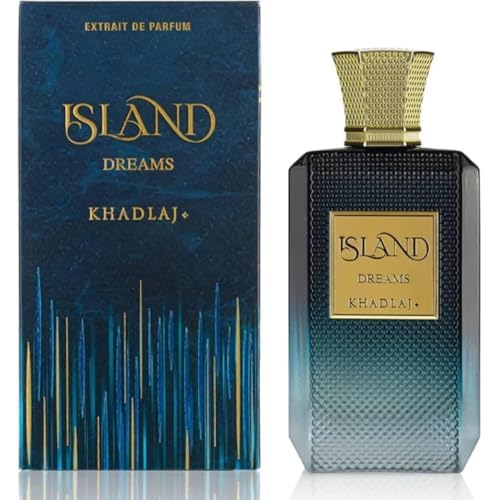 Khadlaj Island Dreams ? Fruity, Floral, Woody, Musky ? Extrait de Parfum Long-Lasting Fragrance for Unisex, 3.4 Ounce