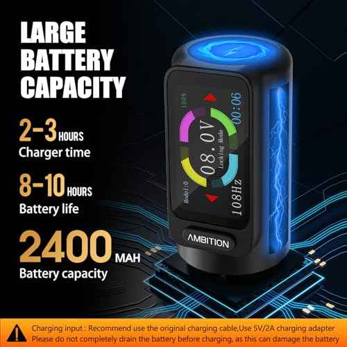 Ambition Seher Wireless Tattoo Machine with 6 Strokes Length 2.2mm-4.2mm Rotary Tattoo Gun Cartridge Pen with 2400mAh Touch Buttons LED Digital Display Coreless Motor for Tattoo Artist