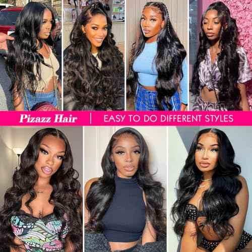 Pizazz 13x6 Body Wave Transparent Lace Front Wigs Human Hair Pre Plucked 180 Density HD Lace Frontal 9A Glueless Wigs with Baby Hair for Women 26Inch