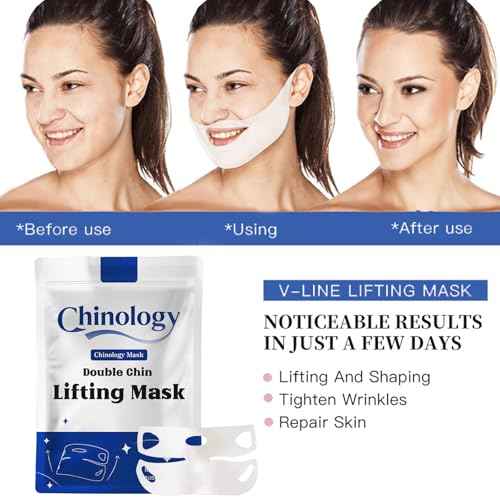 Double Chin Lifting Mask, Lift Chin Mask, Reusable Silicone Double Chin Strap Sleep Masks, Say Goodbye to Your Double Chin - Get a Sculpted Jawline in 3 Weeks (2PCS)