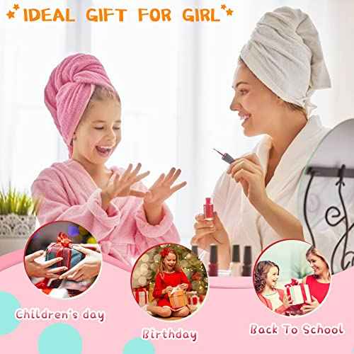 12 Rainbow Colors Peel-Off Kids Washable Quick Dry Girls Nail Polish Kit for Kids Teen Little GirlsToddler Ages 3-12