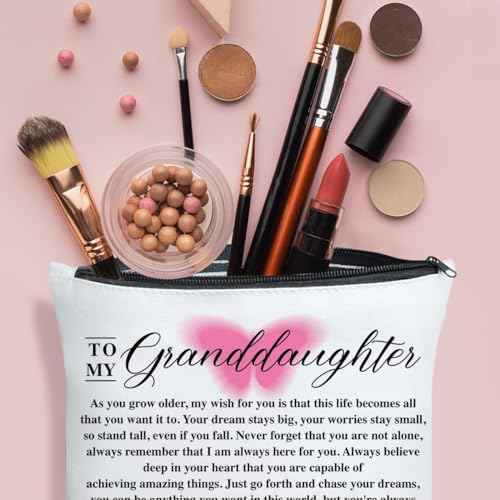 Granddaughter Gift from Grandma Nana Grandpa, Christmas, Birthday, Graduation Gift for Granddaughter Makeup Bag, My Love for You Is Forever