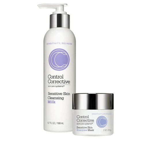 CONTROL CORRECTIVE Sensitive Skin Cleansing Milk & Sensitive Skin Enzyme Mask - Calming Cleanser & Hydration