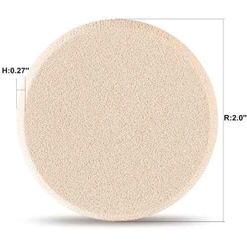 OWLFAVO 2pcs Round Makeup Sponges with 1 Travel Case, Beauty Face Primer Compact Powder Puff, Blender Sponge Replacement for Cosmetic Flawless Foundation, Sensitive and All Skin Types