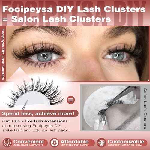 Focipeysa Wispy Lash Clusters Natural Eyelash Clusters Pesta?as Postizas Naturales Spiky Manga Lash Extensions C Curly Individual Lashes 10-16mm with Bottom Lashes Clusters DIY Lash at Home