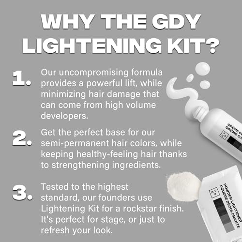 Good Dye Young Hair Lightener Kit with Dust Free Powder Lightener and 25 Volume Developer - Moisturizing Bleaching Kit - Vegan Hair Bleach (4 oz.)