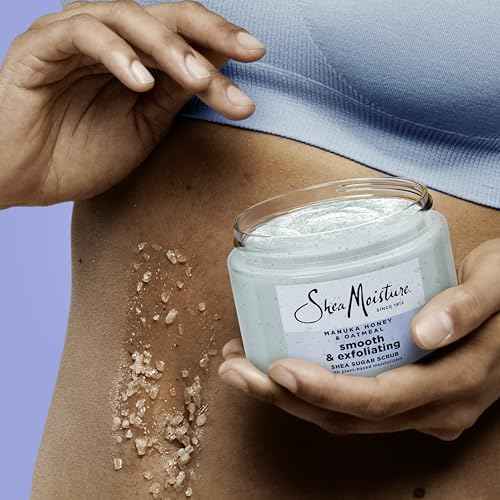 SheaMoisture Shea Sugar Body Scrub Manuka Honey Oatmeal for smooth & exfoliating Smooth and Exfoliating Body scrub with 24h shea moisture nutrients 12 oz