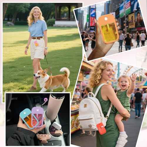 AIERSA Hand Sanitizer Spray Case Compatible with Touchland, Silicone Hand Sanitizer Case Holder with Keychain for Touch Land Mist Case 1FL. OZ (Blush Beige)