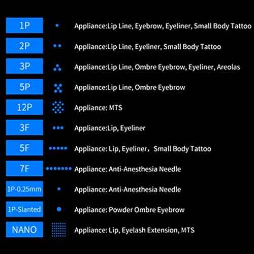 30pcs/Pack Disposable Cartridge Tattoo Needles Sterilized Permanent Makeup Needles for Micropigmentation Device Tattoo Machine for Powder Brows Permanent Make Up Shading (0.3mm 1P)