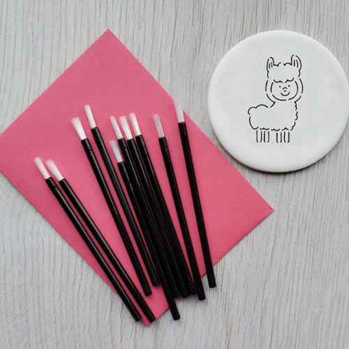 PYO Cookie Paint Brush Disposable Lip Brushes Mini Paint Brush Cookies Disposable Nail Polish Brush Paint Your Own Cookie Food Safe Paint Brushes Mini Paint Brushes Cookies (25, Black)