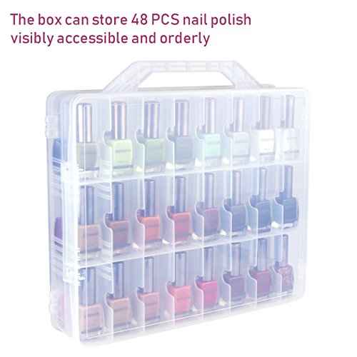 Kissbuty Universal Nail Polish Holder Organizer for 48 Bottles Adjustable Dividers Space Saver