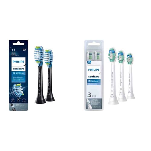 Philips Sonicare Genuine C3 Premium Plaque Control and C2 Optimal Plaque Control Toothbrush Heads Bundle (5 Brush Heads)