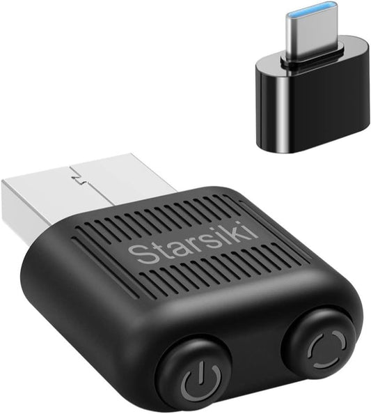 2 Buttons Improved Tiny Mouse Jiggler Undetectable, 2 Buttons of On/Off Switch and 3 Cursor Movement, USB-C Adapter Protective Cap Mouse Mover Device Automatic Mouse Wiggler Shaker Giggler