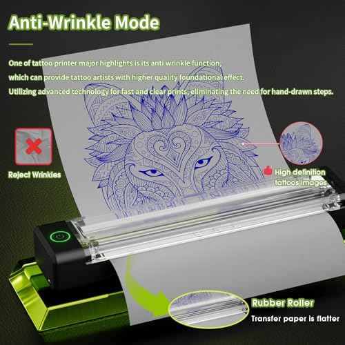 Filter Tattoo Stencil Printer Kit - Printer Machine with 7 Strokes 2.0-4.0mm Tattoo Gun Machine, Extra 1600mAh Power Supply, 20Pcs Tattoo Cartridge Needles for Beginners and Artists