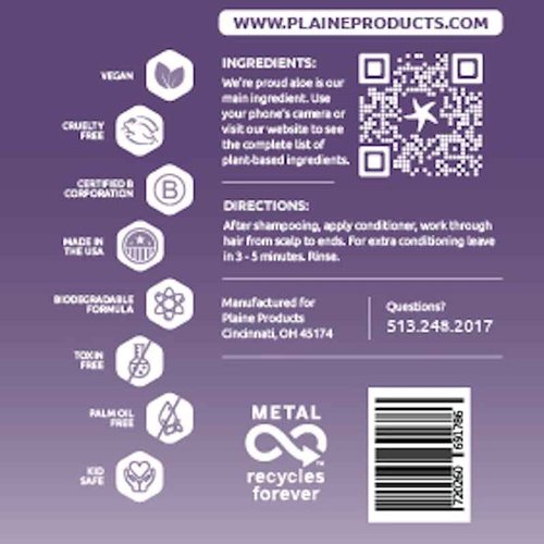 Plaine Products Eco-Friendly Shampoo and Conditioner - Citrus Lavender - Sulfate & Paraben Free, 16oz Refill Bottle
