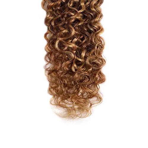 Honey Brown Bundles Human Hair Highlight Curly Bundle P4/27 Human Hair Bundles 18 20 22 Inch Ombre Brown Bundle Brazilian Virgin Remy Hair Extensions 3Pcs/Set Deals