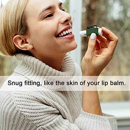 Homakover 12 Pack Compact Clip-On Lipstick Holder Keychain in 12 Colors,Lip Balm Sleeves with Clip, Fits Most Standard Lip Balm,Tight-Knit Elastic Lip Balm Keychain Holder