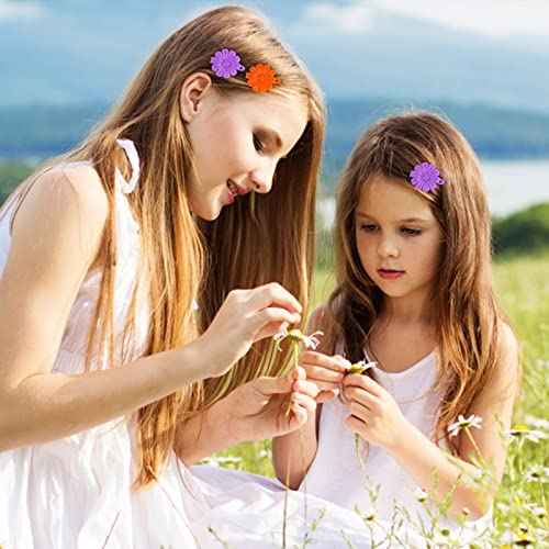 76 Pieces Self Hinge Plastic Hair Clip Pins with Cartoon Designs - Colorful Cute Flower Bow Barrettes for Girls (Random Color)