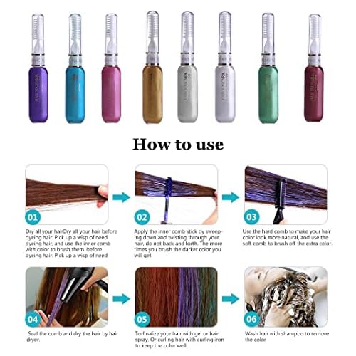 Temporary Hair Mascara Washable Temporary Hair Color Chalk Hair Dye Stick Non-toxic Instant Dye(Silver gray)