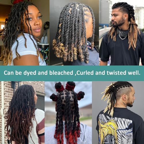 Viovian 0.6cm Dreadlock Extensions Human Hair 8 Inch 60 Strands Ombre Dread Extensions Human Hair Locs Extensions for Men Dreads Extensions Color 1b/27