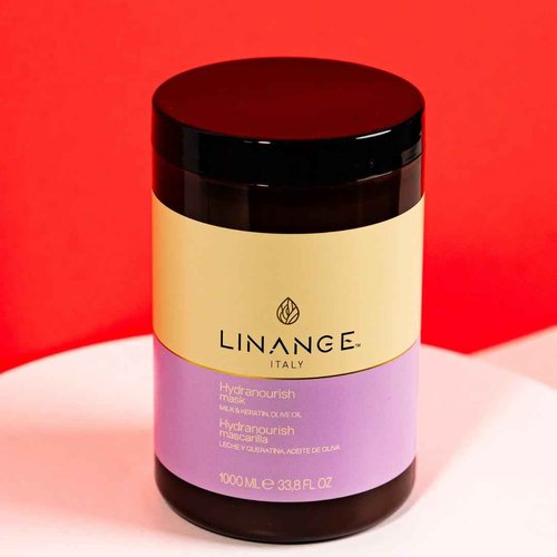LINANGE Hydranourish Mask - Hydrating & Nourishing Milk, Keratin, and Olive Oil Hair Mask, 1000ml / 33.8 oz.