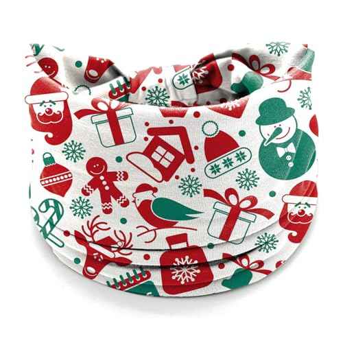 4Pcs Christmas Headbands for Women - Snowflake Santa Snowman Xmas Tree Holiday Hair Bands, Festive Gift Hair Accessories (HOHO)