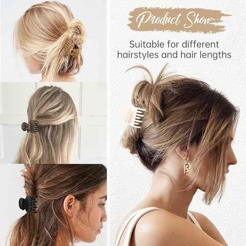 8 Pack Small Claw Clips for Women Girls Double Row Teeth Medium Hair Clips Matte Claw Clips for Thin Hair No Slip Hair Clips for Short Hair Accessories (Dark Series)