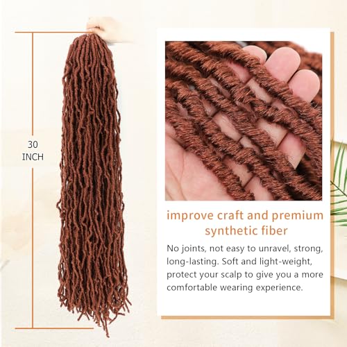 Karida Faux Locs Crochet Hair 30 Inch, 7 Packs Soft Locs Crochet Hair For Black Women Pre Looped Long Soft Crochet Locs (350#, 30 Inch (Pack of 7))