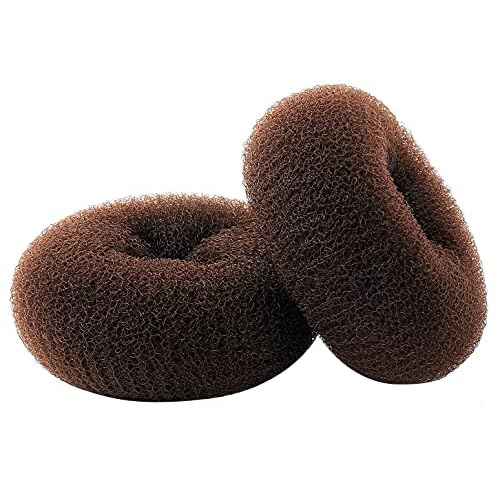 Extra Large Ring Style Bun Shaper for Thick and Long Hair, Women's Chignon Donut (4.3 in., Brown)