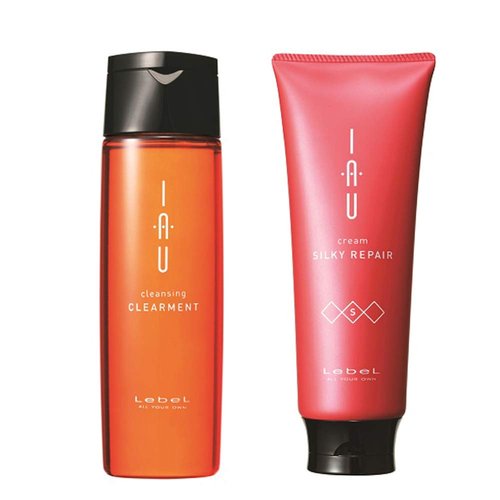 Lebel IAU Cleansing Clearment Hair Shampoo 200ml & Lebel IAU Silky Repair Hair Treatment 200ml Set