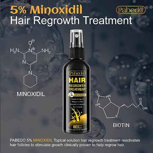 5% Minoxidil Hair Growth Serum, Minoxidil Spray For Beard Growth Serum, Hair Growth oil Spray, Treating Hair Loss For Thicker Longer Fuller Healthier Hair, 3.38 Oz